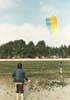 1986. Test on the beach. Light wind, low tide